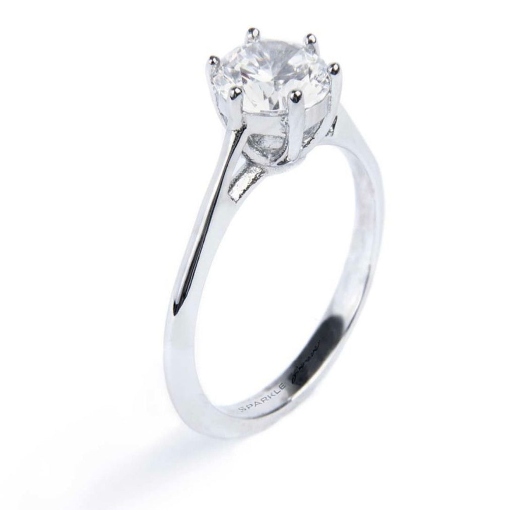 Anello solitario zircone 6,25 mm
