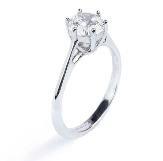 Anello solitario zircone 6,25 mm