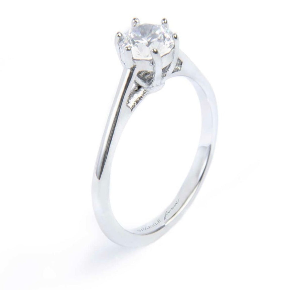 Anello solitario zircone 5,25 mm