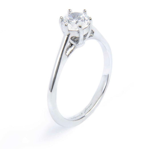 Anello solitario zircone 5,25 mm