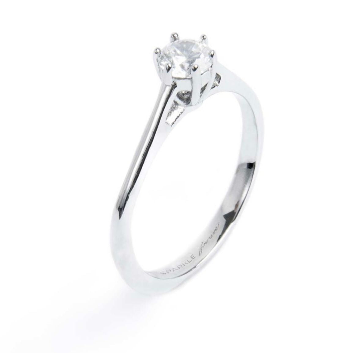 Anello solitario zircone 4,25 mm