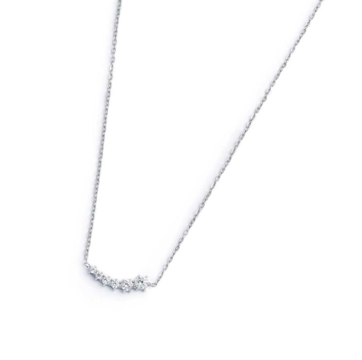 Collana catena cutting cross con zirconi centrali