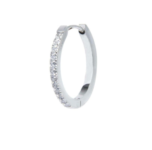 Orecchino a cerchio 2 cm con zirconi