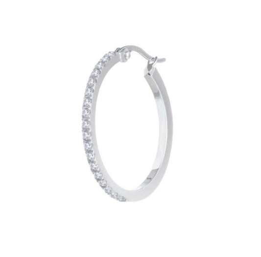 Orecchino a cerchio 2,9 cm con zirconi