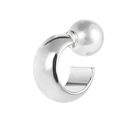 Orecchino a lobo a cerchietto 1,8 cm con chiusura perla