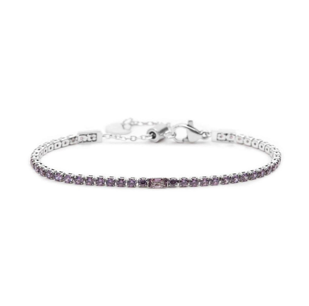 Bracciale tennis 2,5 mm con zircone centrale