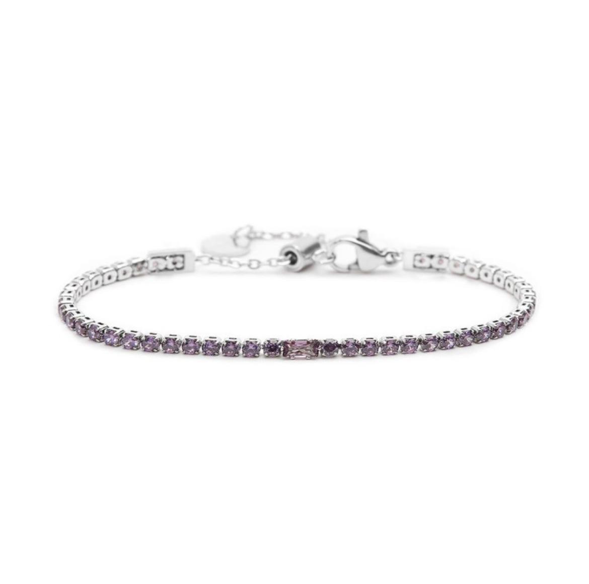 Bracciale tennis 2,5 mm con zircone centrale