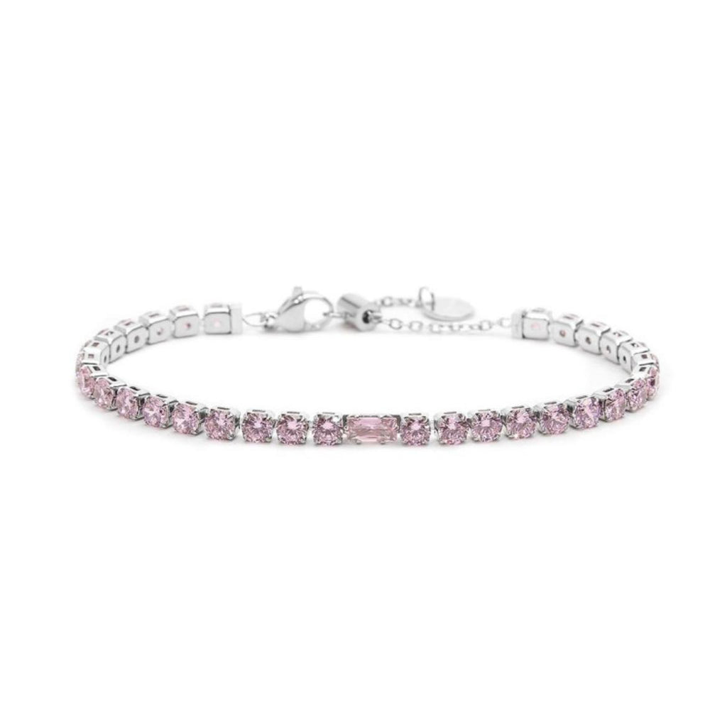 Bracciale tennis 4 mm con zircone centrale