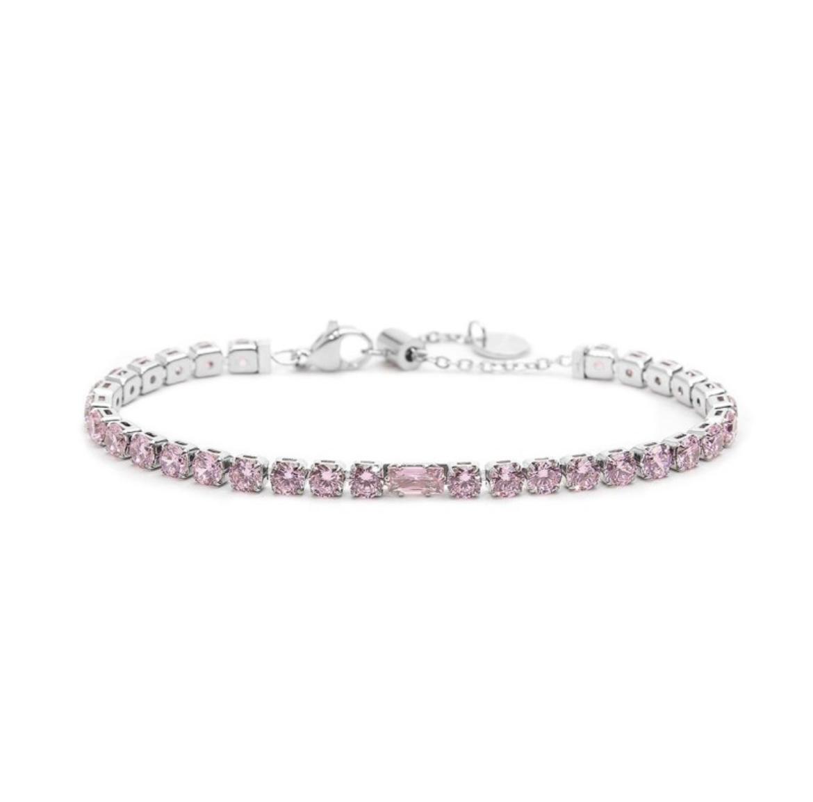 Bracciale tennis 4 mm con zircone centrale