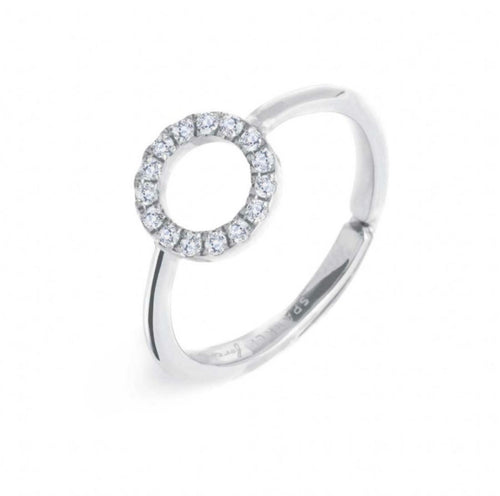 Anello cerchio con zirconi bianchi