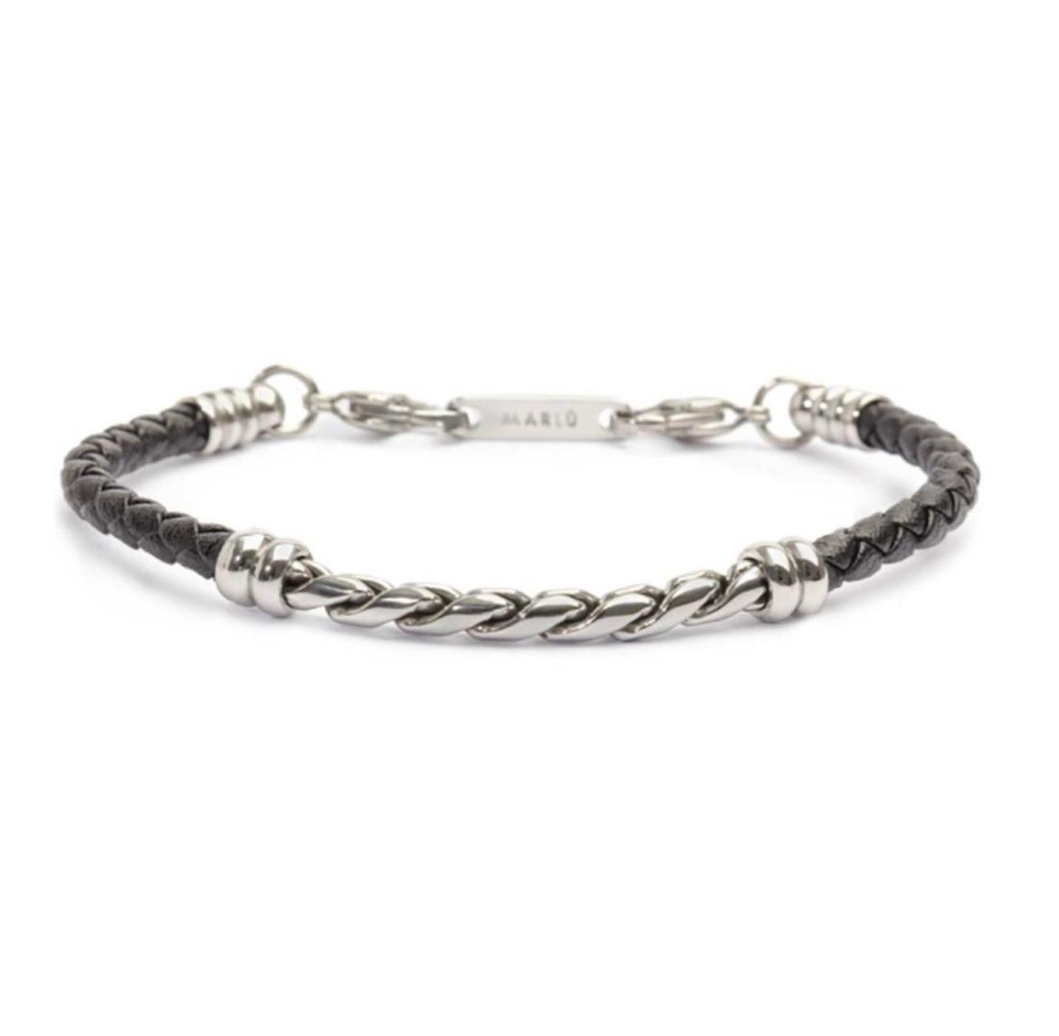 Bracciale in pelle sintetica con catena twisted