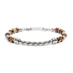 Bracciale con rondelle occhio di tigre catena twisted