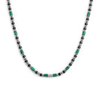 Collana con rondelle in malachite ed onice nera elementi in ematite
