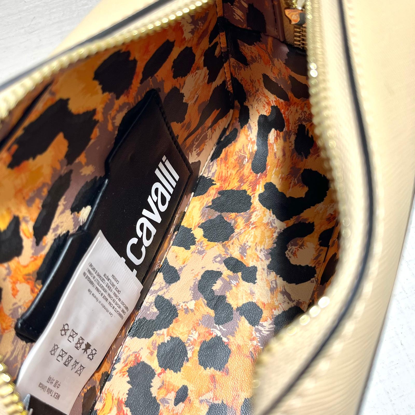 Just Cavalli - Borsa Range Metal Lettering Saffiano Beige
