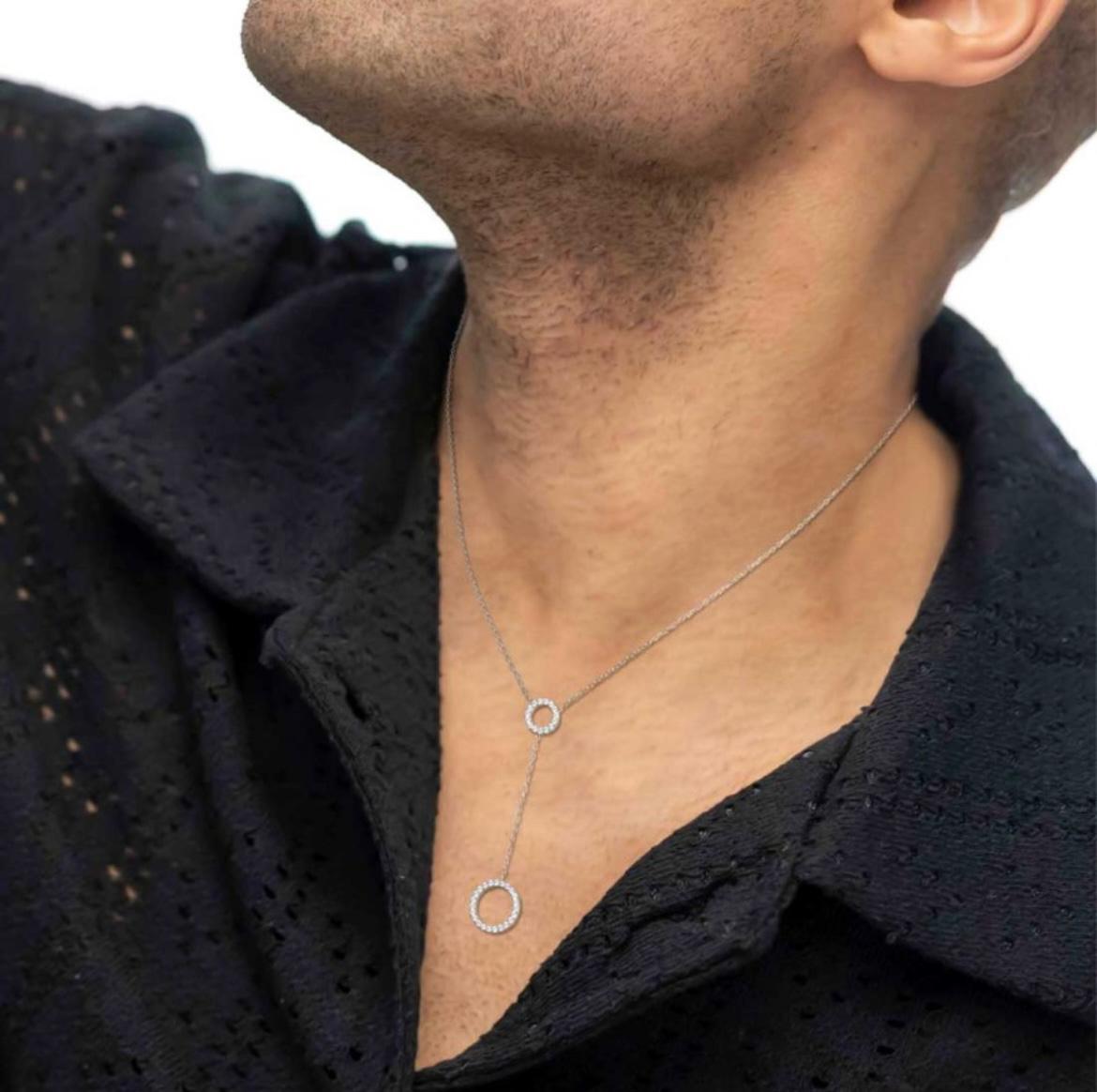 Collana cerchi con zirconi bianchi