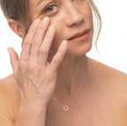 Collana cerchio 0,8 cm con zirconi bianchi