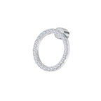 Orecchino a lobo cerchio 1,4 cm con zirconi bianchi