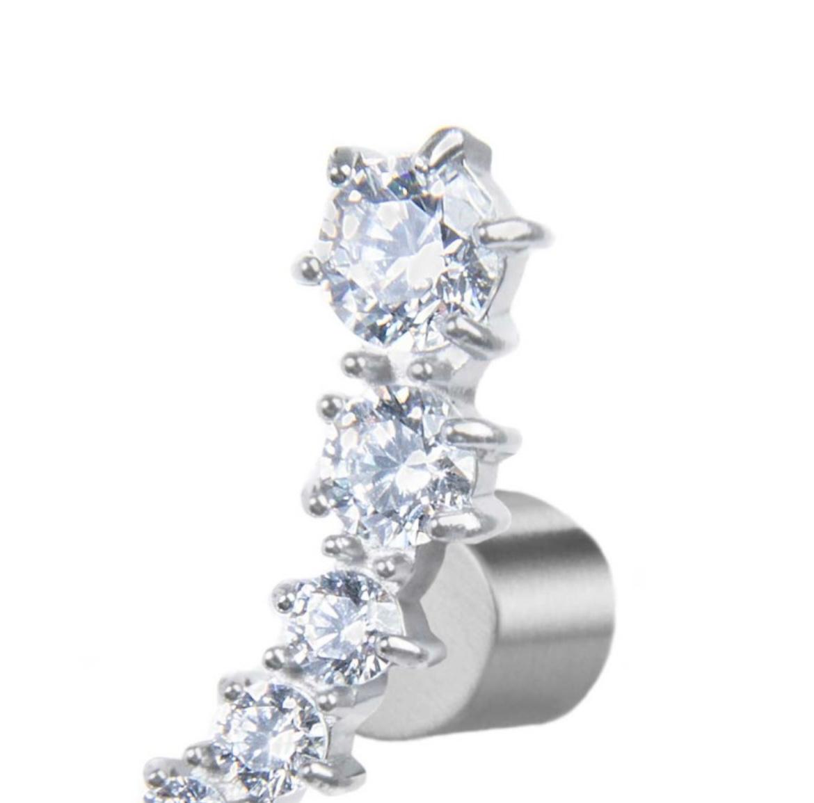 Orecchino a lobo con zirconi