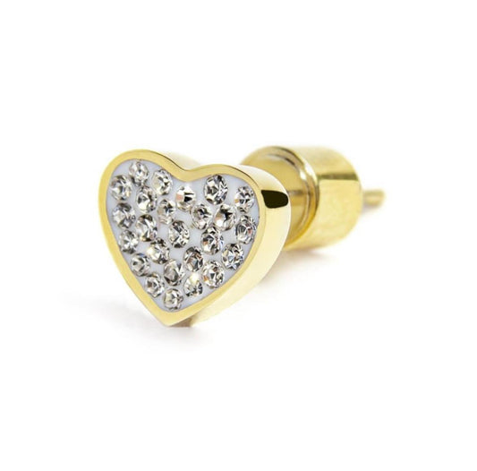 Orecchino cuore cristallo