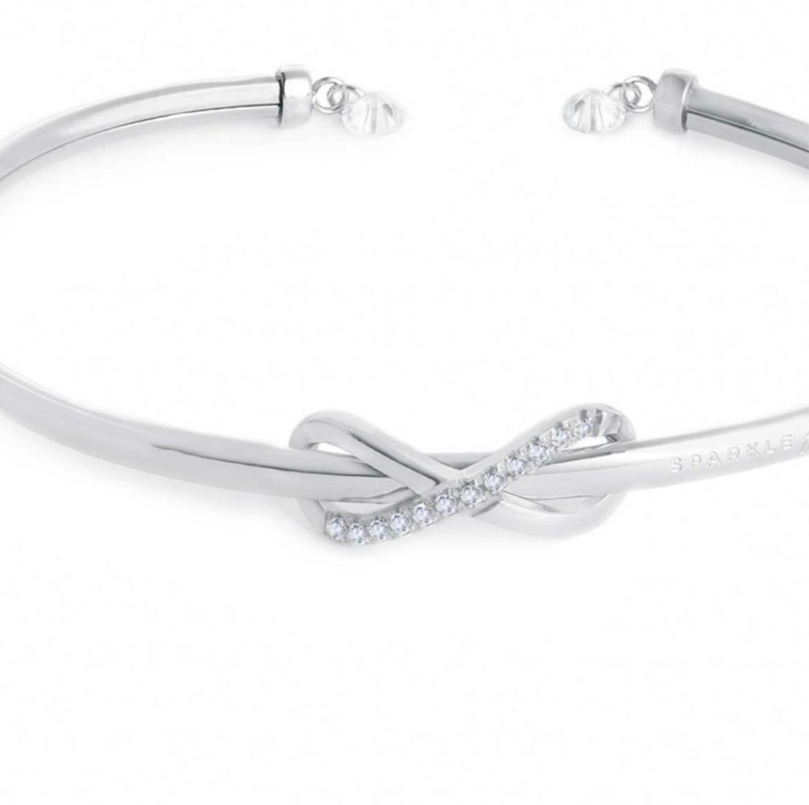 Bracciale rigido infinito con zirconi