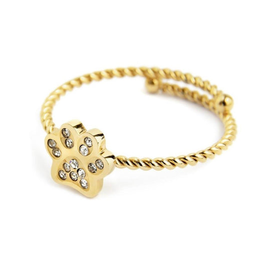 Anello zampina con cristalli