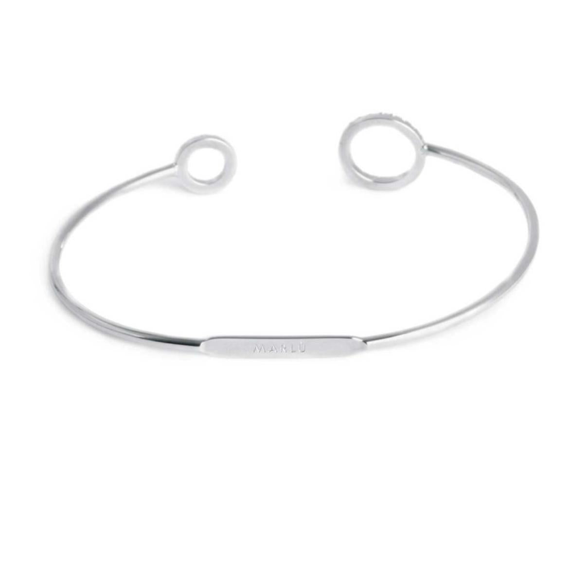 Bracciale rigido cerchi con zirconi bianchi