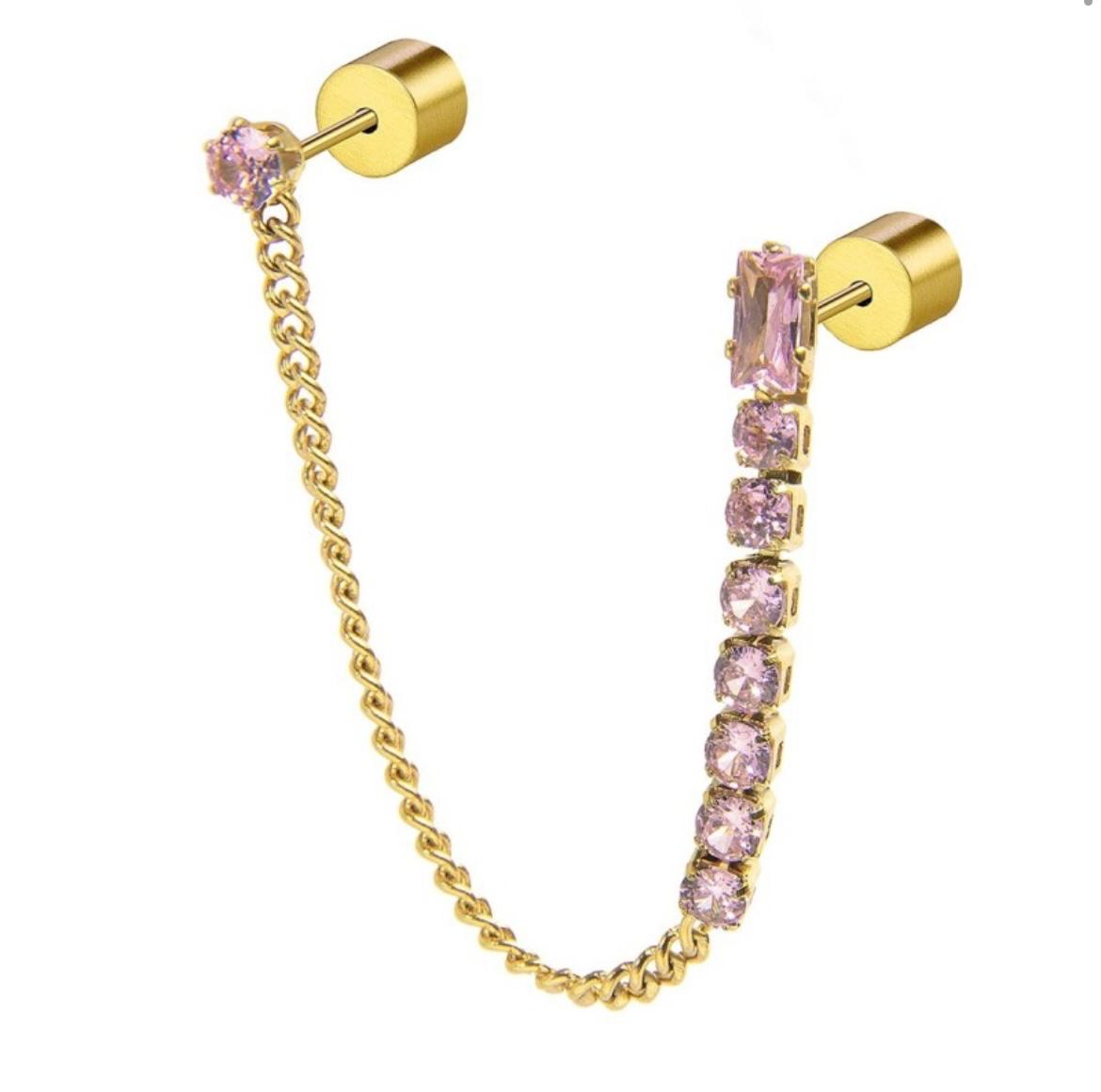 Orecchino a lobo multindosso tennis pendente