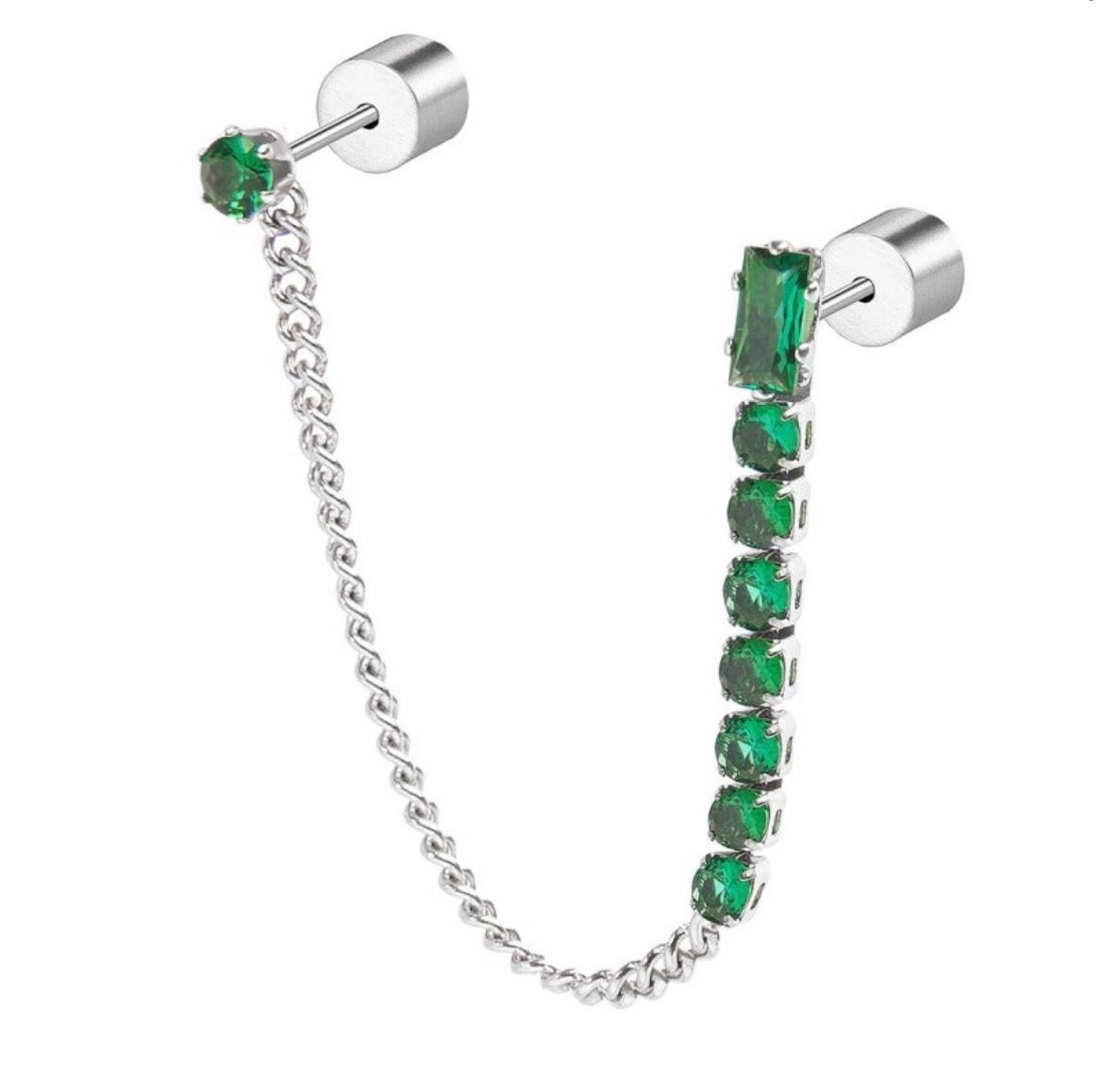 Orecchino a lobo multindosso tennis pendente