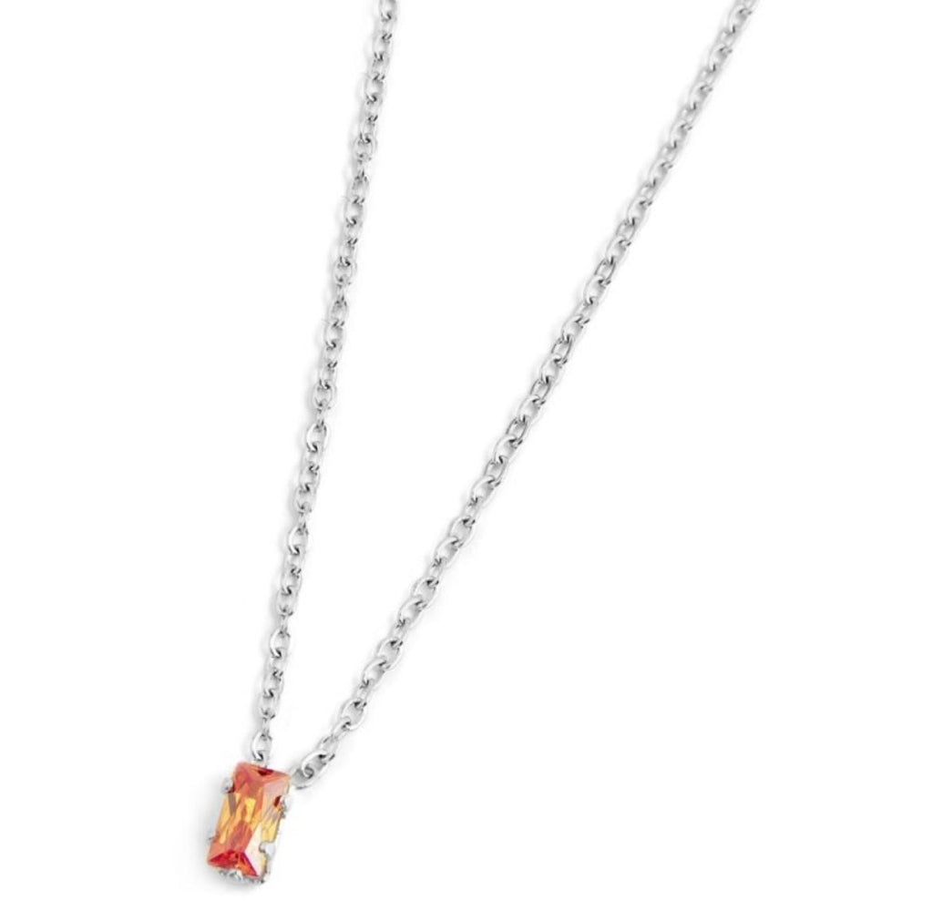 Collana con zircone baguette