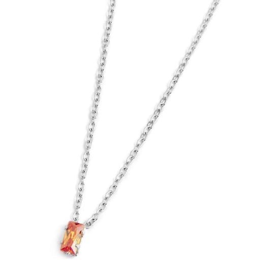 Collana con zircone baguette