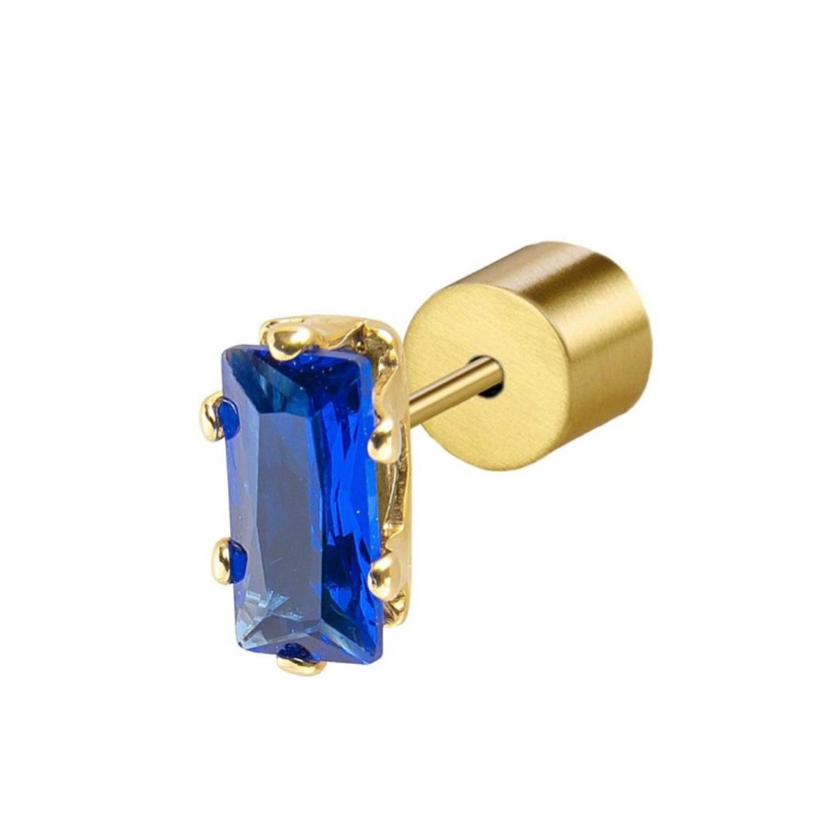 Orecchino a lobo zircone baguette