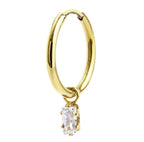 Orecchino a cerchio con zircone baguette