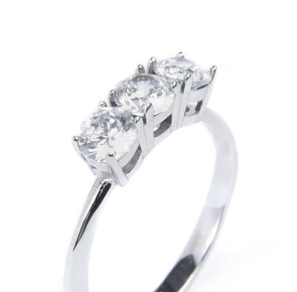 Anello trilogy con zircone 4,25 mm