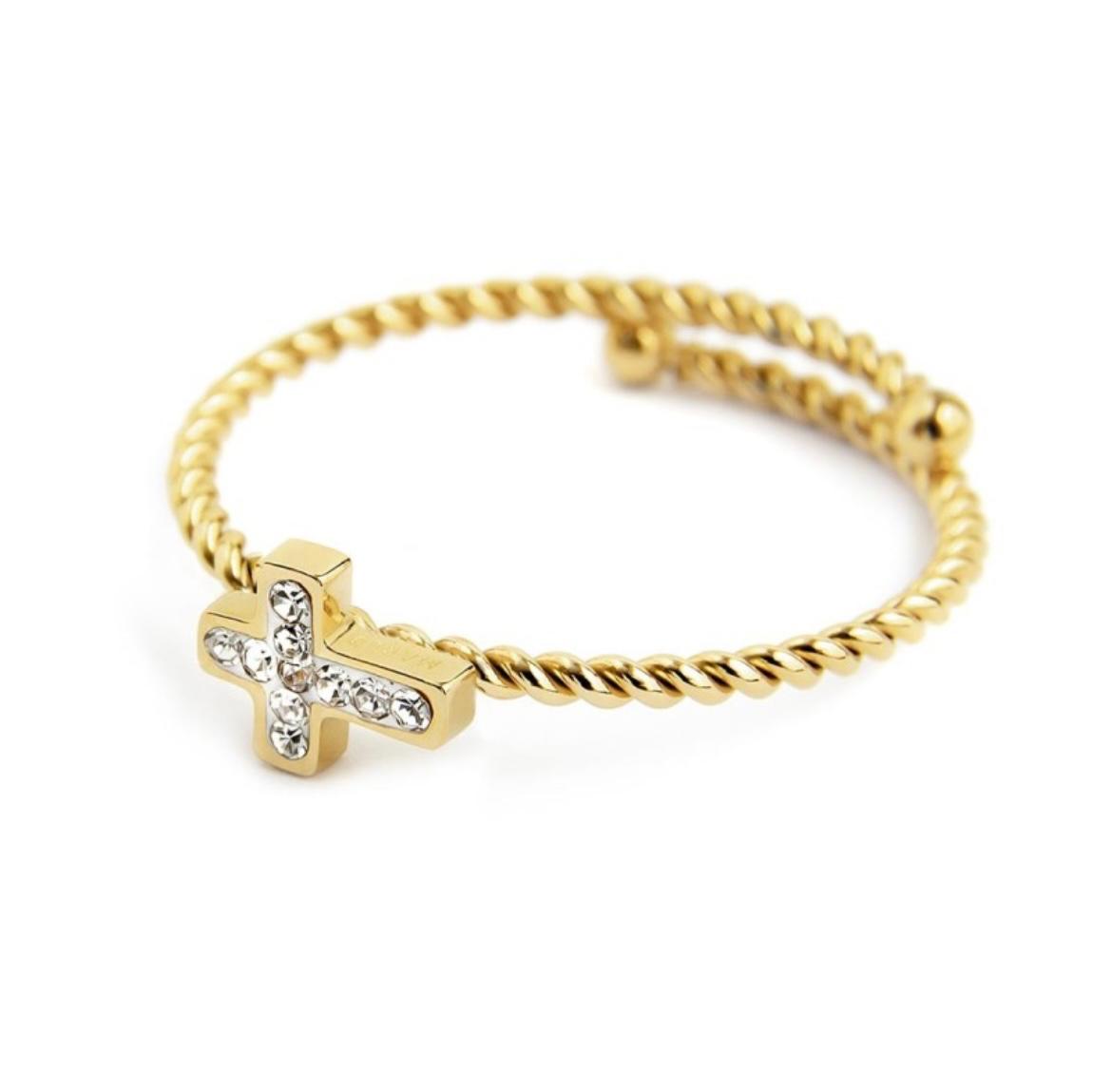 Anello croce con cristalli