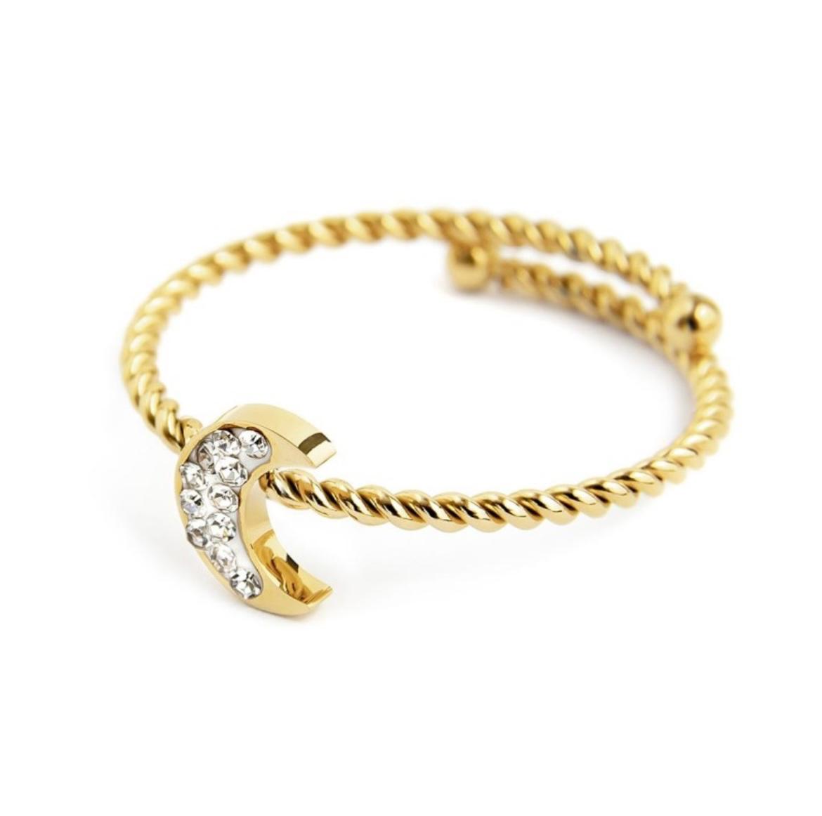 Anello luna con cristalli