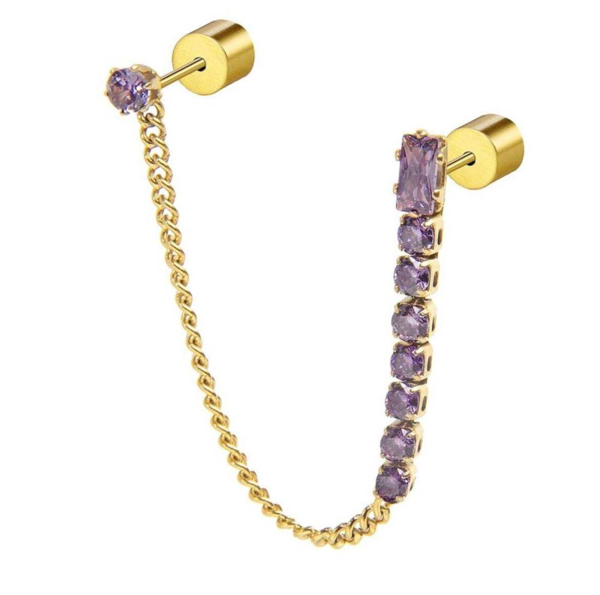 Orecchino a lobo multindosso tennis pendente