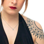 Collana catena cutting cross zircone centrale 7 mm