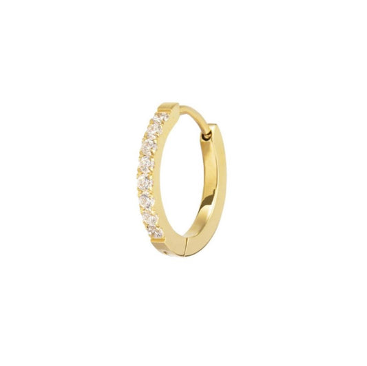 Orecchino a cerchio 1,7 cm con zirconi