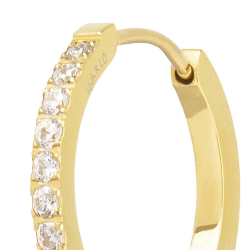 Orecchino a cerchio 2 cm con zirconi