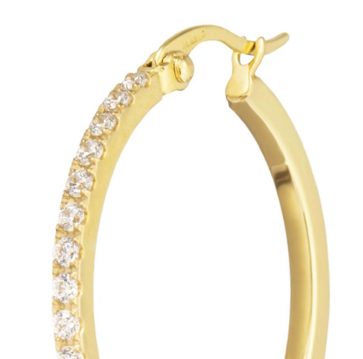 Orecchino a cerchio 2,9 cm con zirconi
