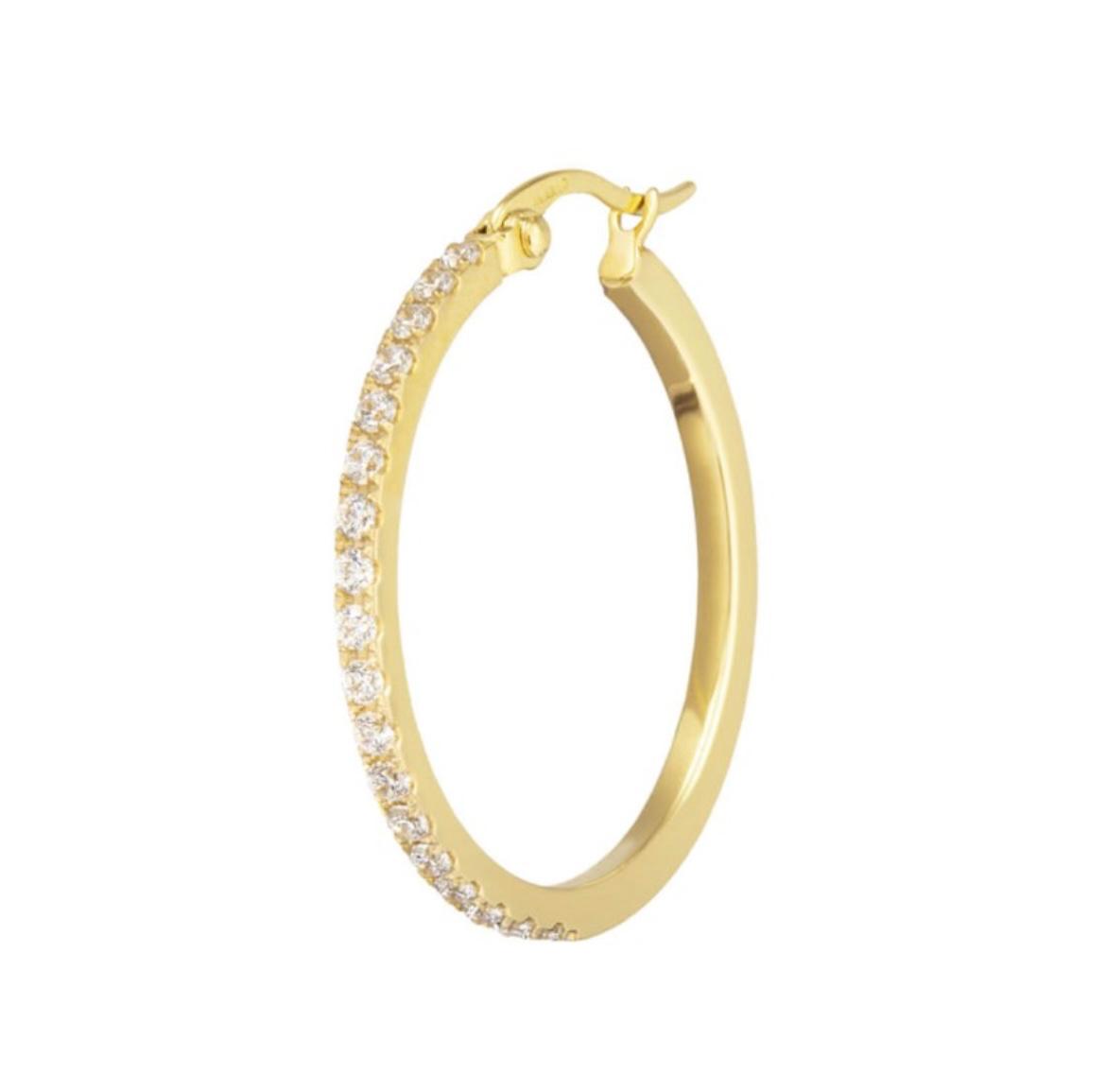Orecchino a cerchio 2,9 cm con zirconi
