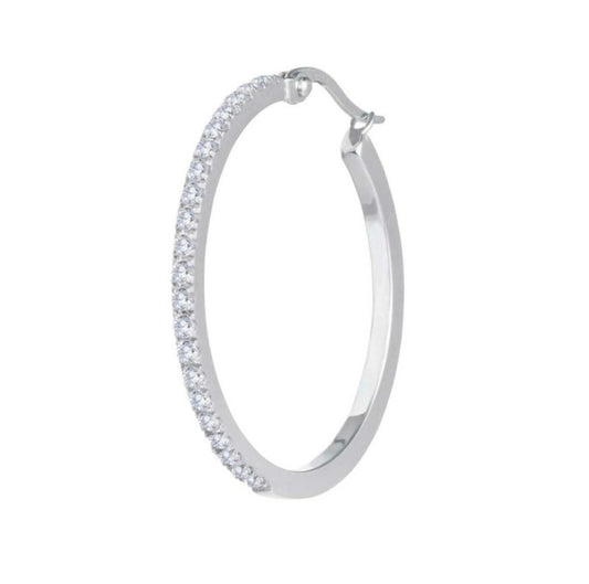 Orecchino a cerchio 3,2 cm con zirconi