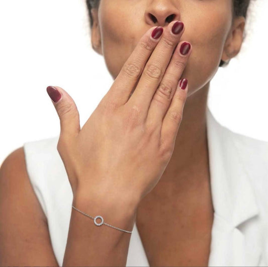 Bracciale cerchio con zirconi bianchi