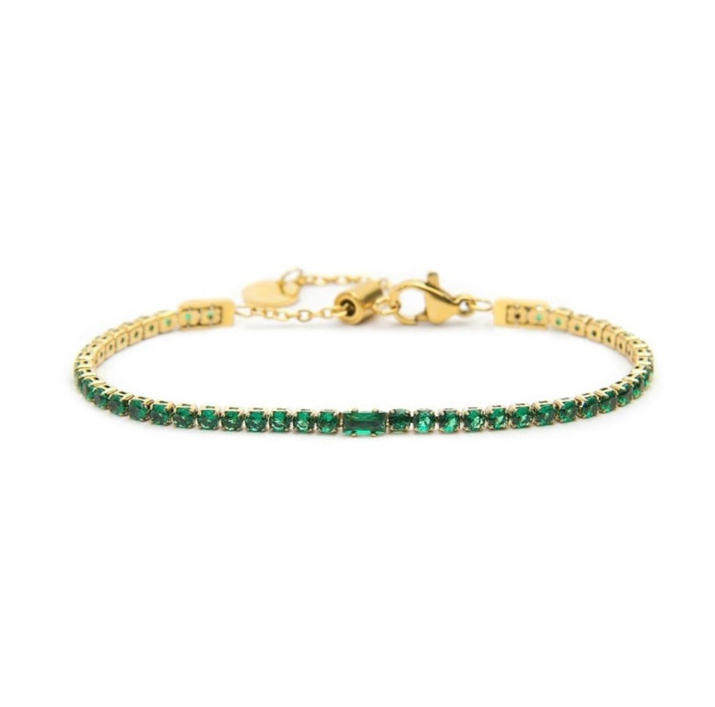 Bracciale tennis 2,5 mm con zircone centrale