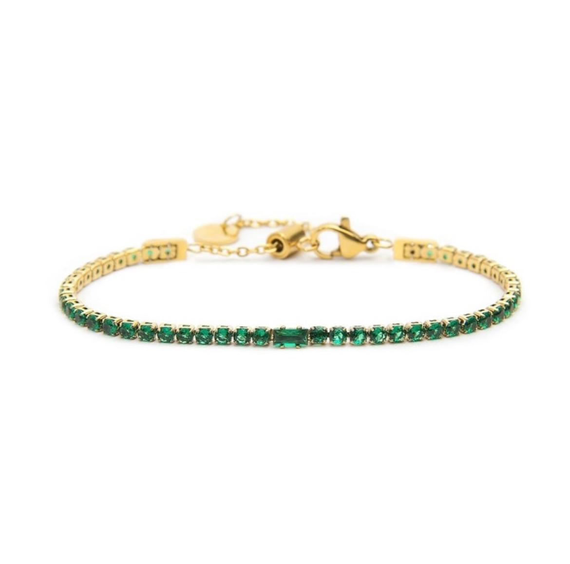 Bracciale tennis 2,5 mm con zircone centrale
