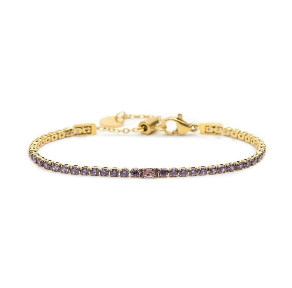 Bracciale tennis 2,5 mm con zircone centrale