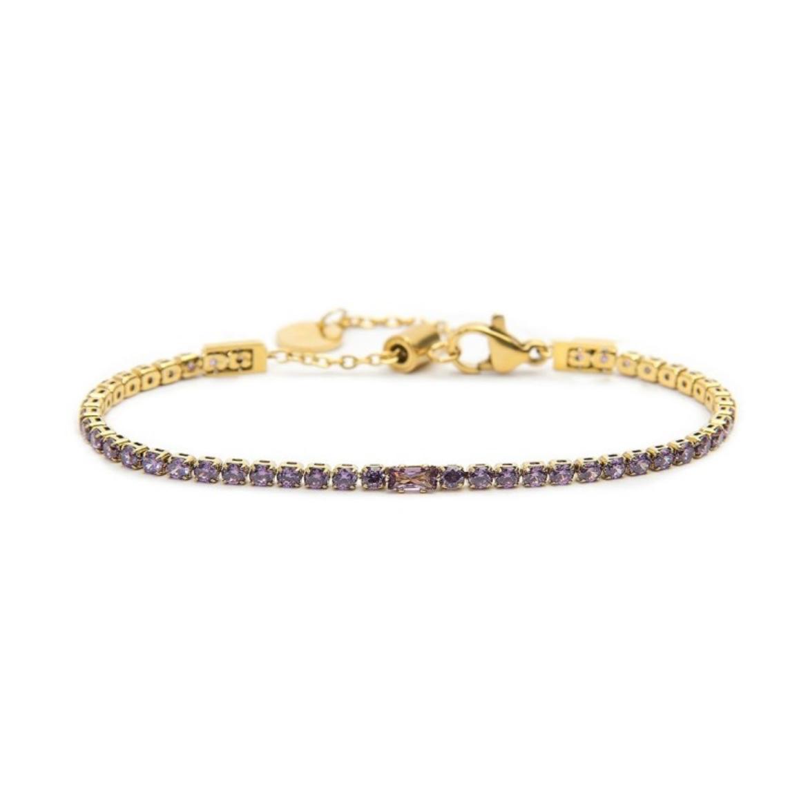 Bracciale tennis 2,5 mm con zircone centrale