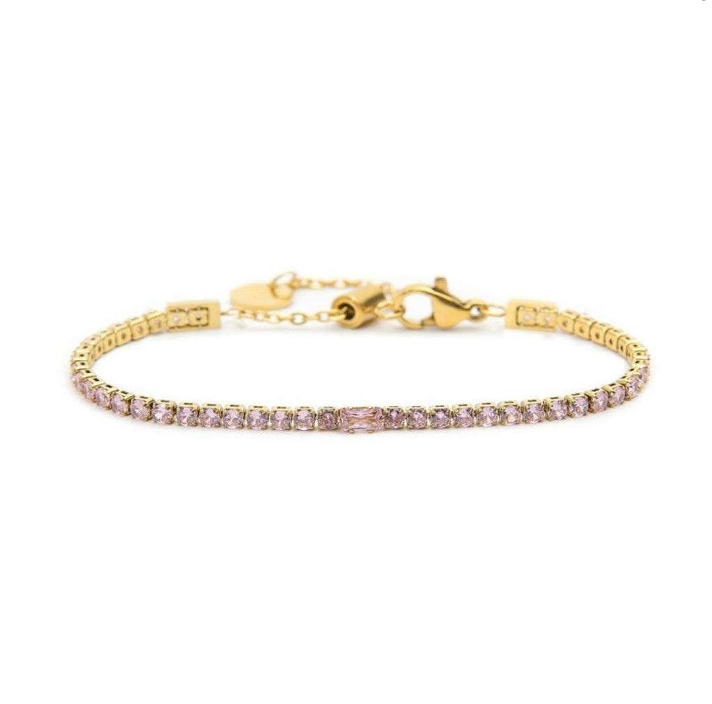 Bracciale tennis 2,5 mm con zircone centrale