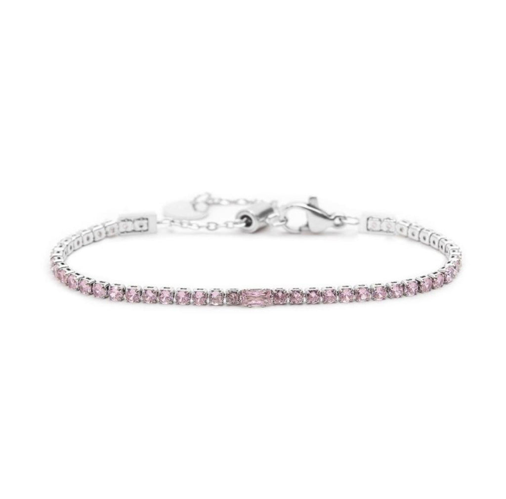 Bracciale tennis 2,5 mm con zircone centrale