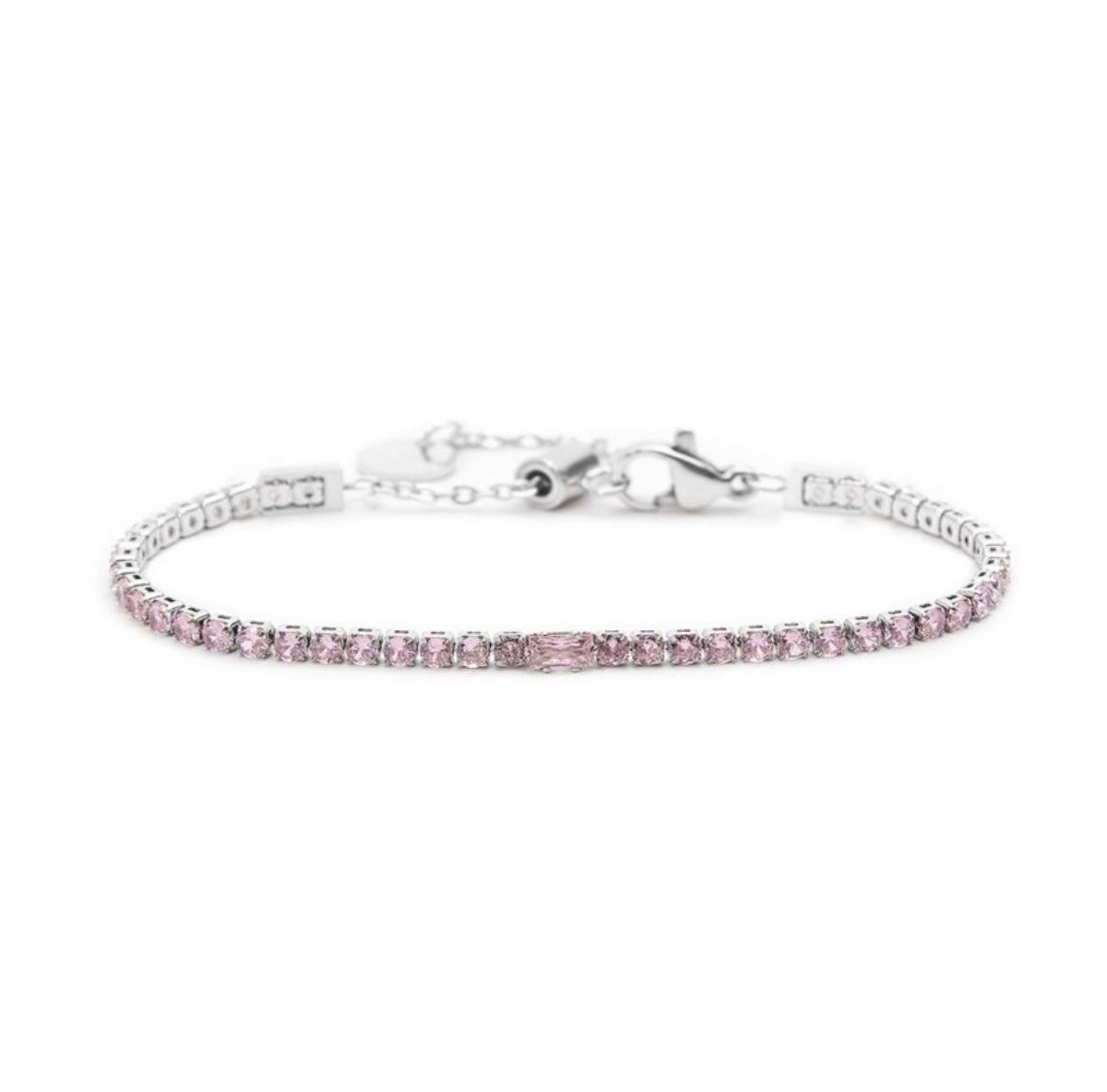 Bracciale tennis 2,5 mm con zircone centrale